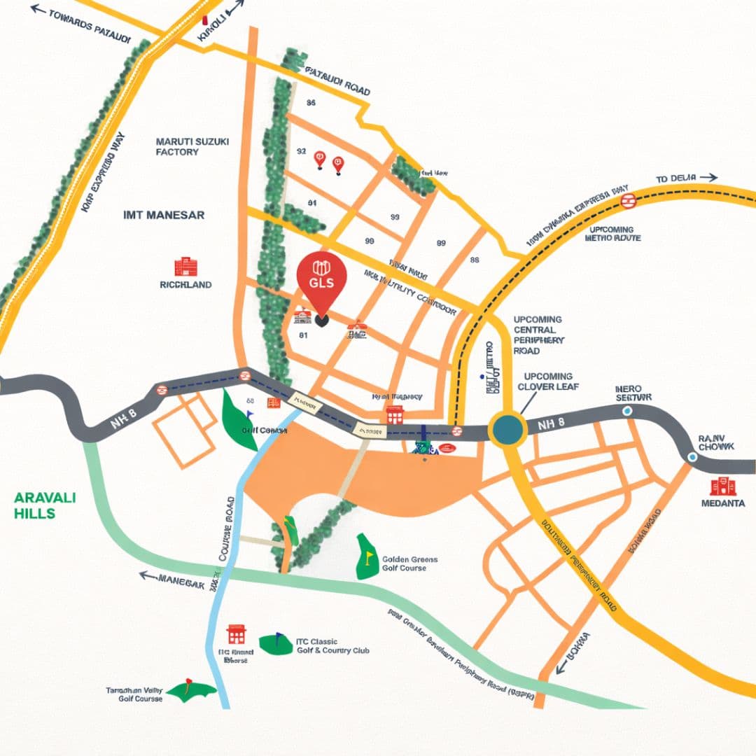 GLS Avenue 81 Gurgaon Location map