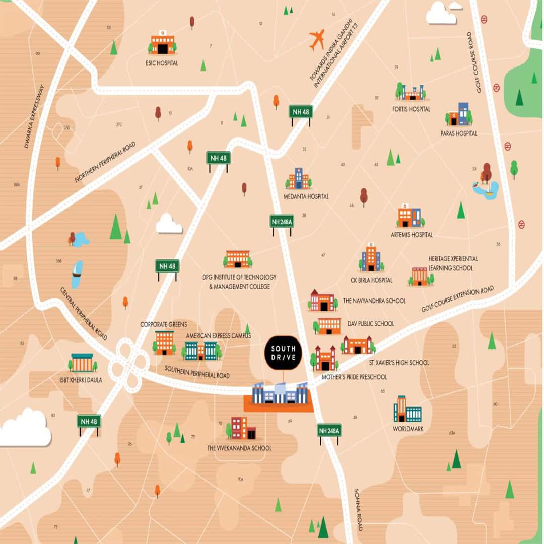 Aarize South Drive Sector 69 Location Map