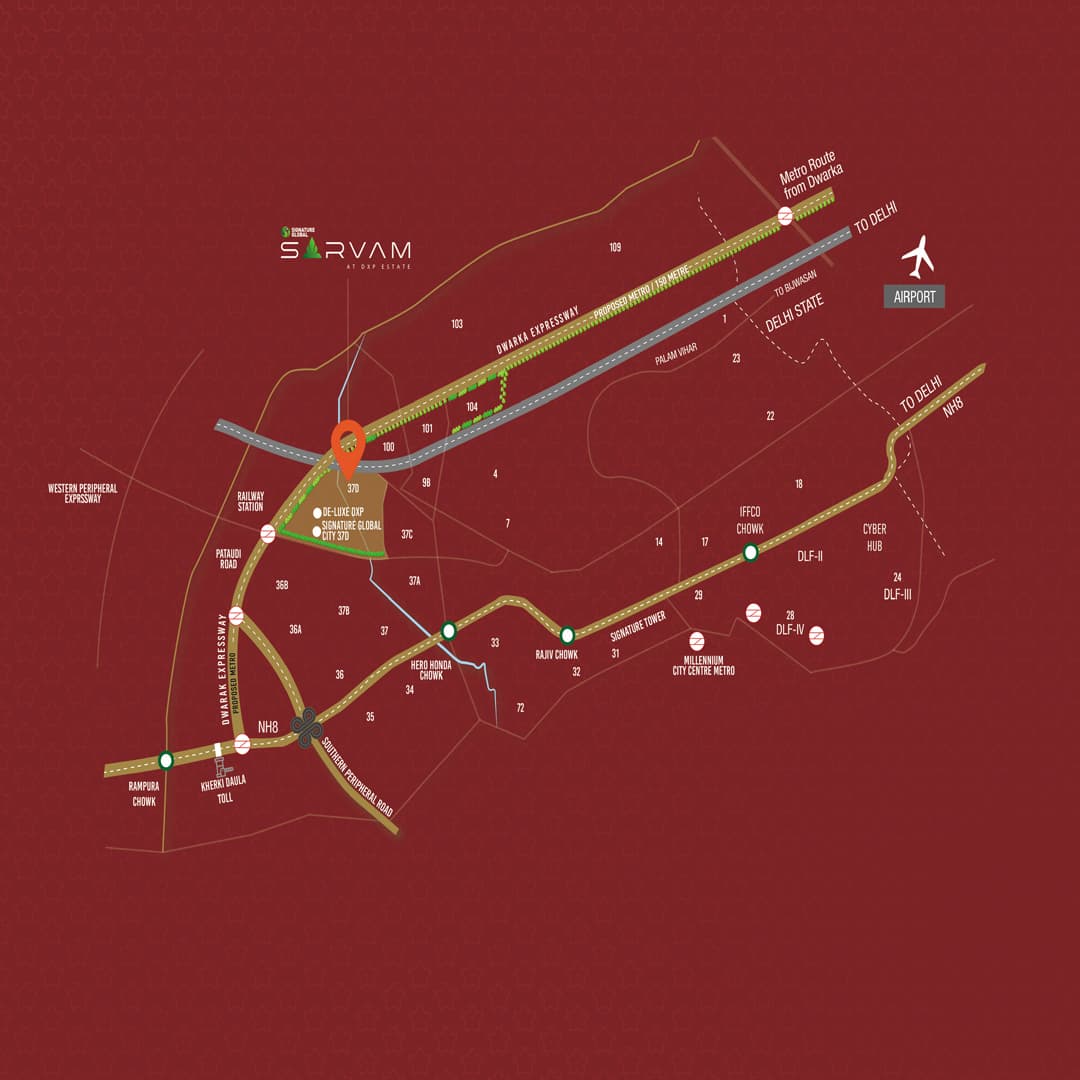 Location map of Signature Sarvam