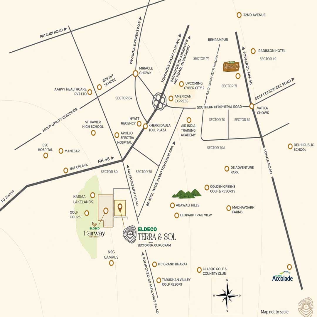 Eldeco Terra and Sol Of location map