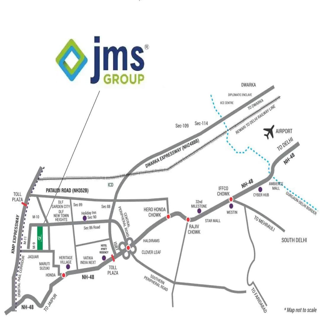 Location Map of JMS The Majestic Manesar