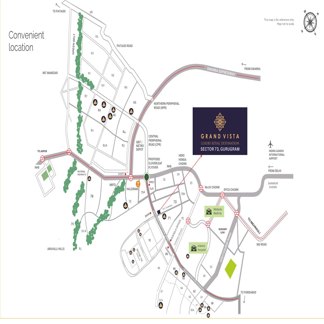 Pyramid Grand Vista Sector 73 Gurgaon Location Map