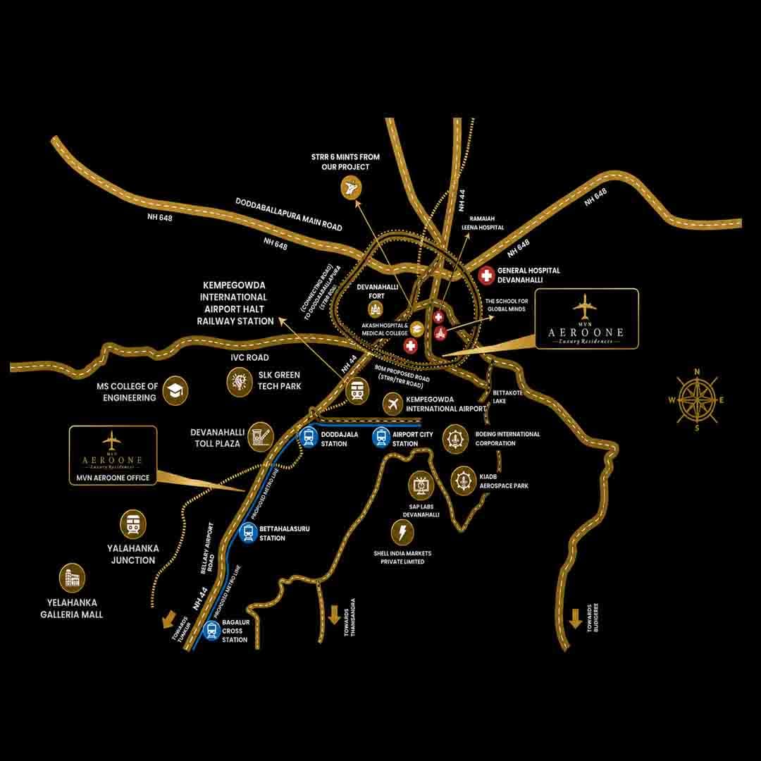 Prime Location Map of MVN Aero One