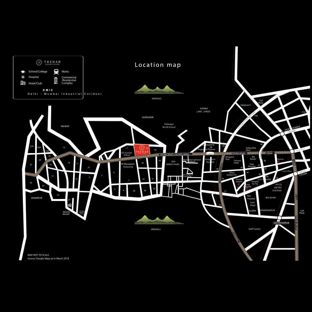 Trehan Luxury Floors Sector 35 Location Map