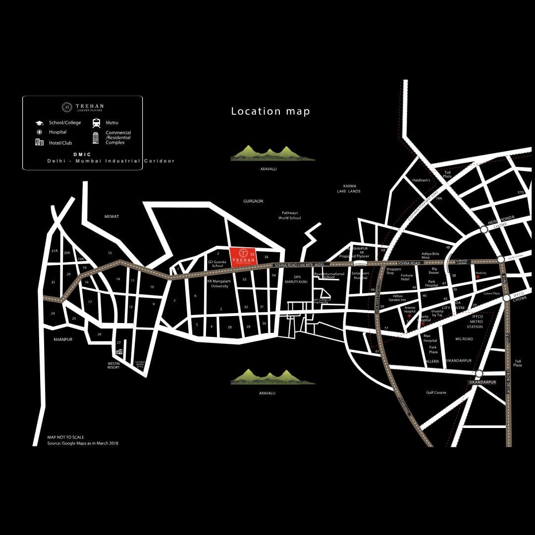 Trehan Luxury Floors Sector 35 Location Map