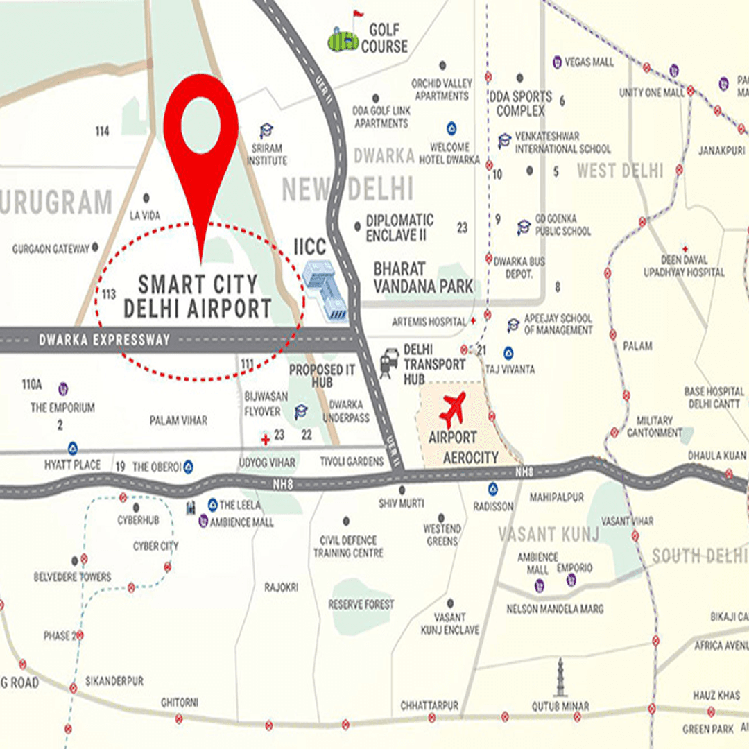 M3M Crown Location Map