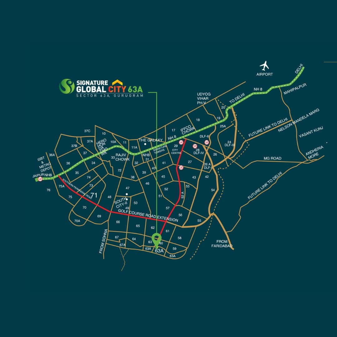 Signature Global City Sector 63A Location Map