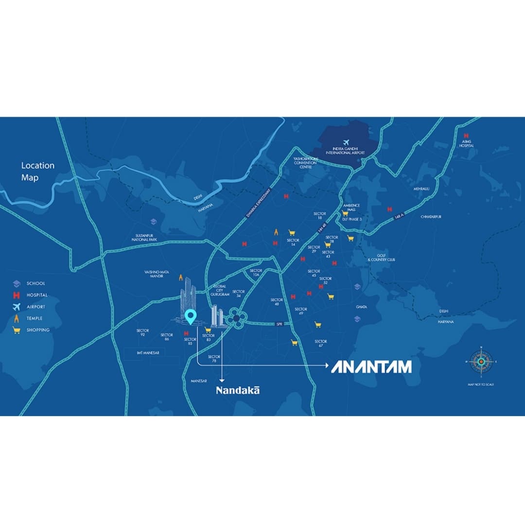 Ganga Anantam Sector 85 Location Map