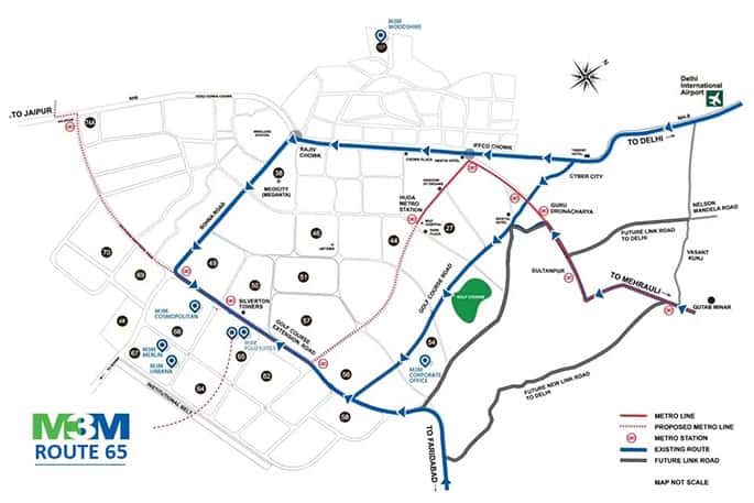 M3M Route 65 Map