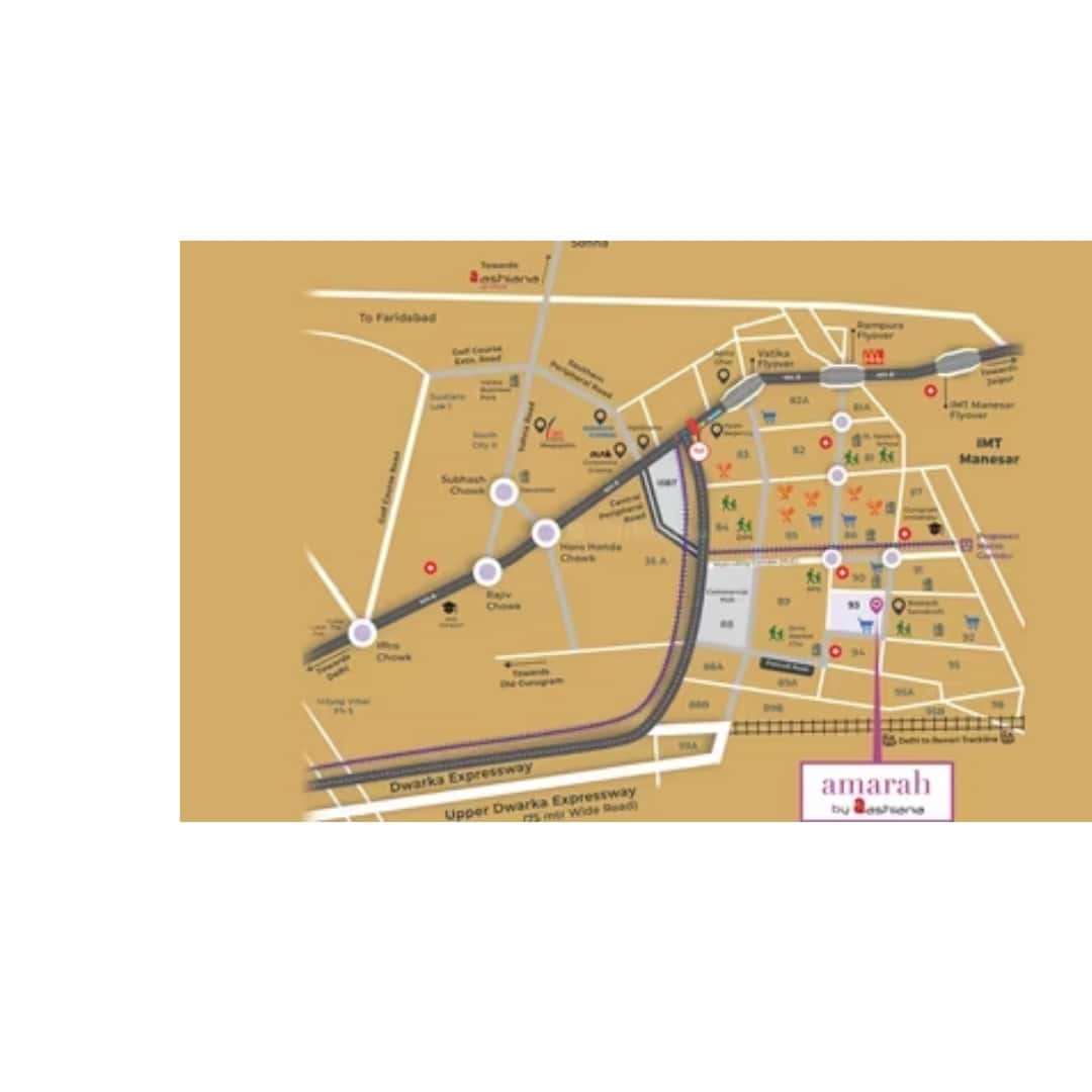 Ashiana Amarah Phase 4 Sector 93 Gurgaon Location Map