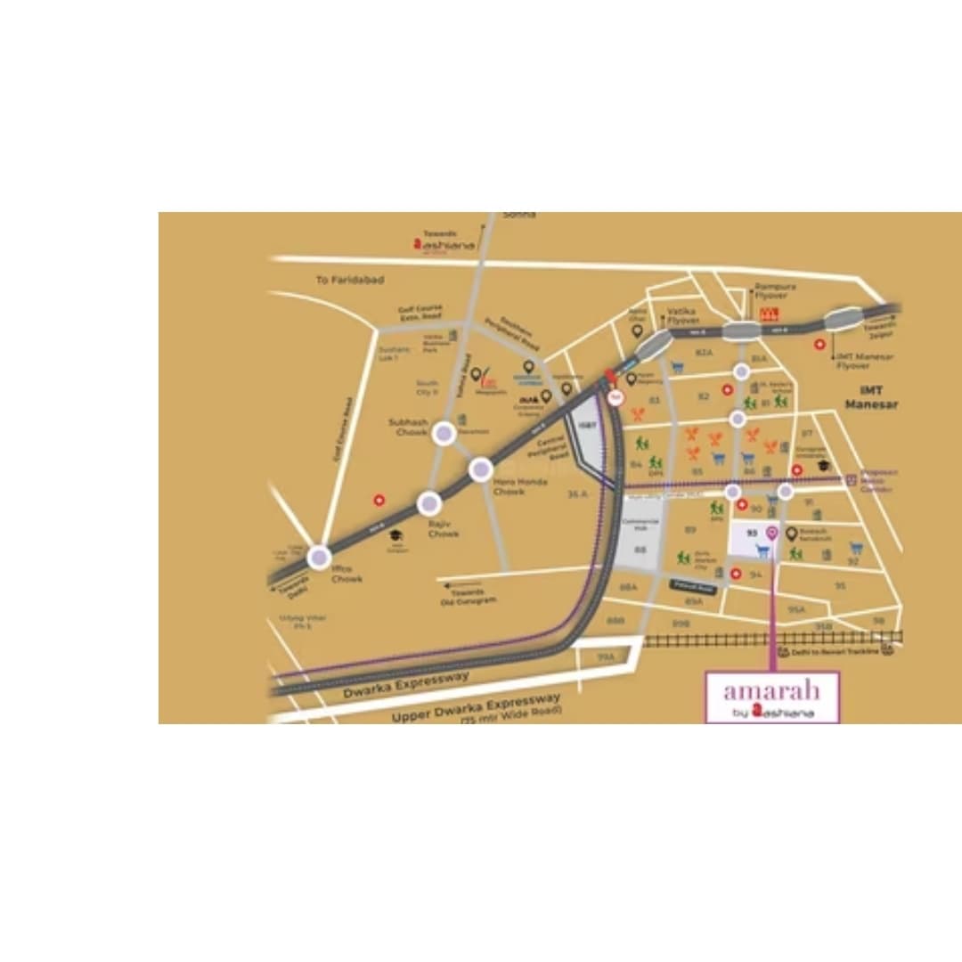 Ashiana Amarah Phase 4 Sector 93 Gurgaon Location Map