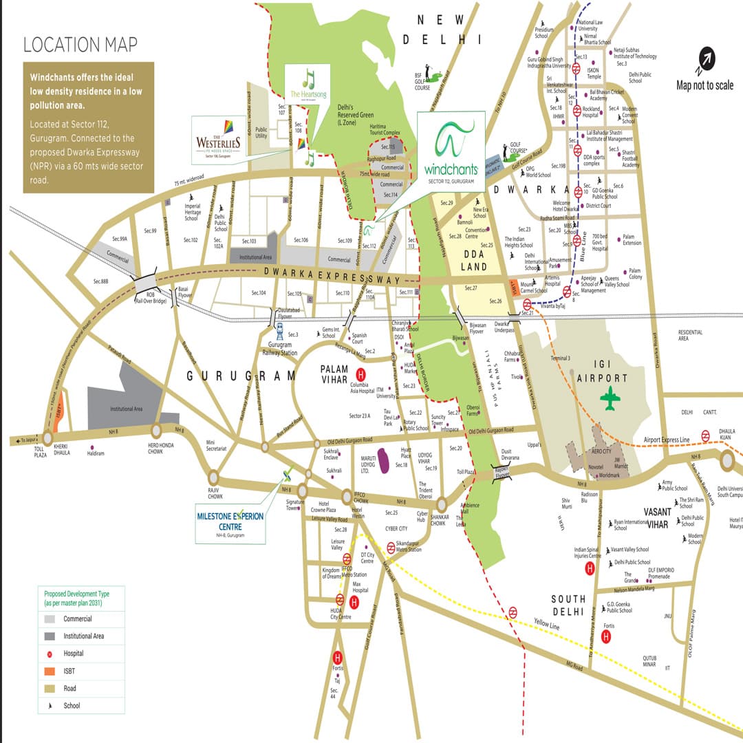 Location Map of Experion Windchants Sector 112