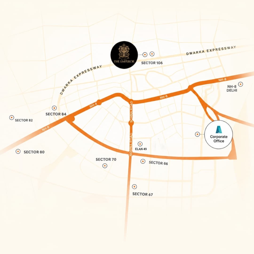Elan The Statement Sector 49 Location Map