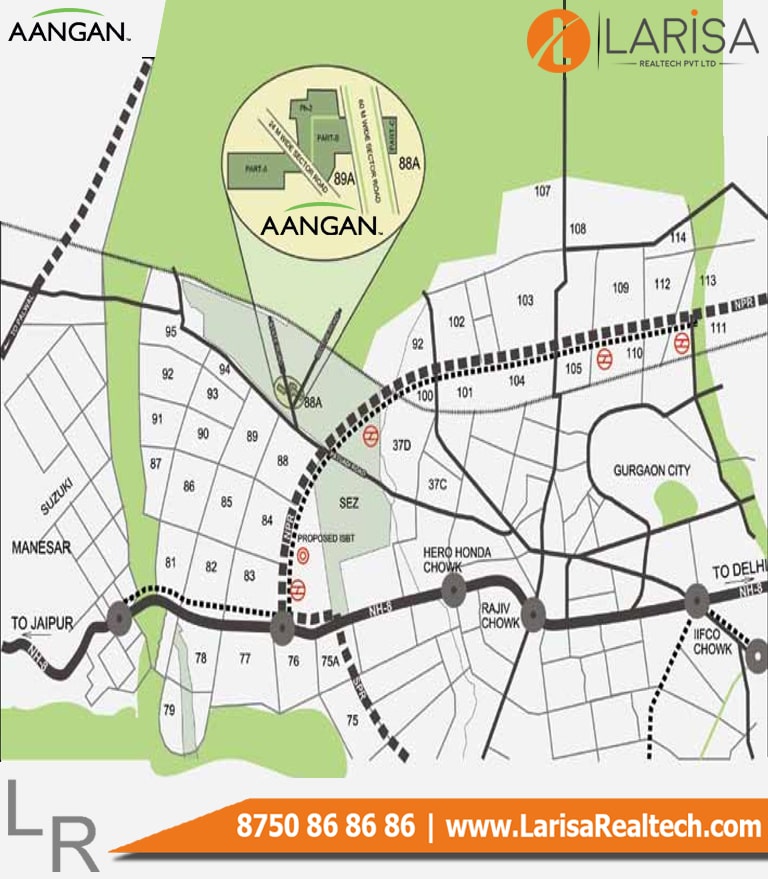 Adani Aangan Location Map