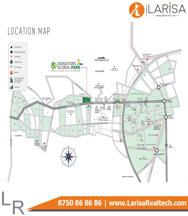 Signature Global Park Floors 2&3 Location Map