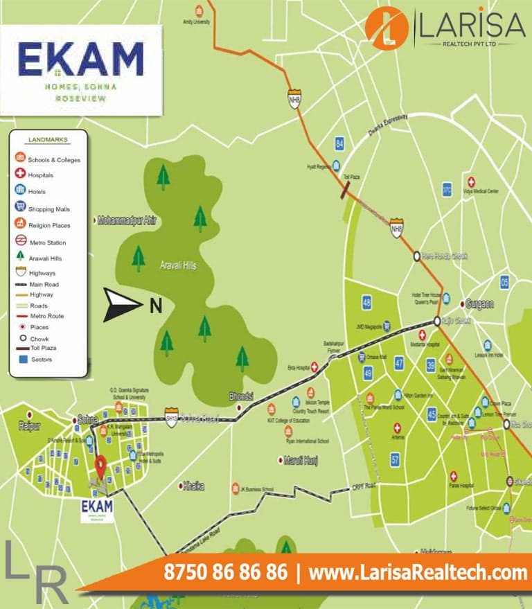 Ekam Rose View Plots Location Map