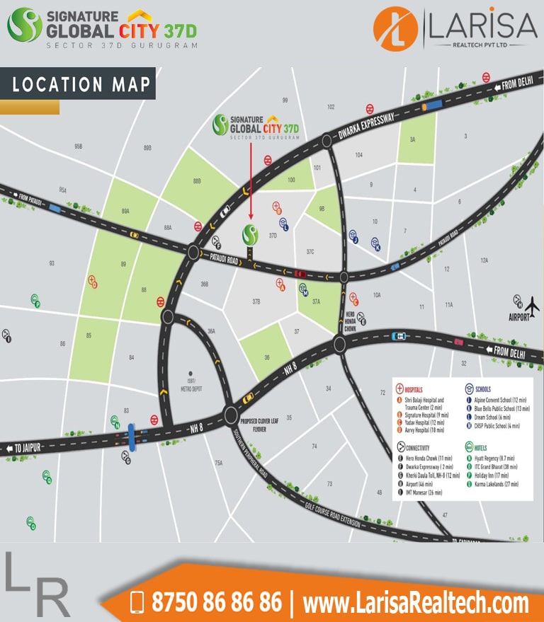 Signature Global City 37D Location Map