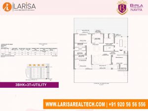 Birla Navya 3BHK+3T+UTILITY Floor Plan