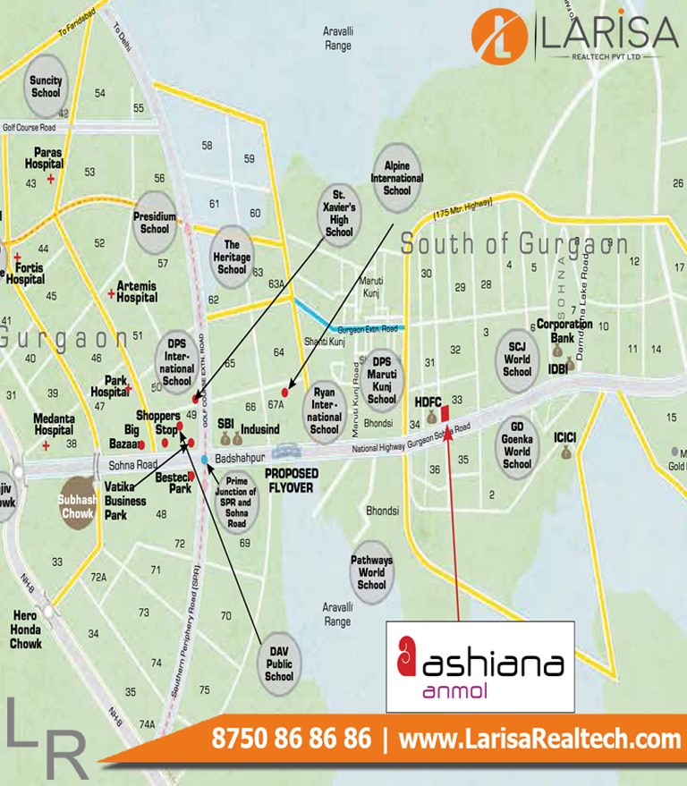 ashiana anmol phase 2 Location Map