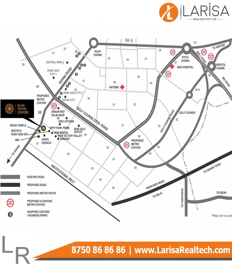 Elan Town Center Location Map