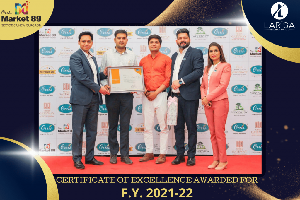 Orriss Market 89, Certificate of Excellence awarded for F.Y. 2021-22.