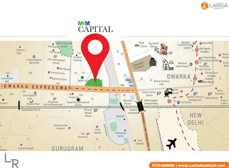 m3m capital 113 location map