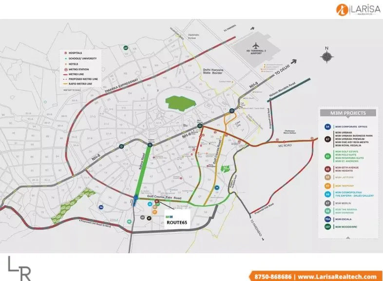 m3m route 65 location map