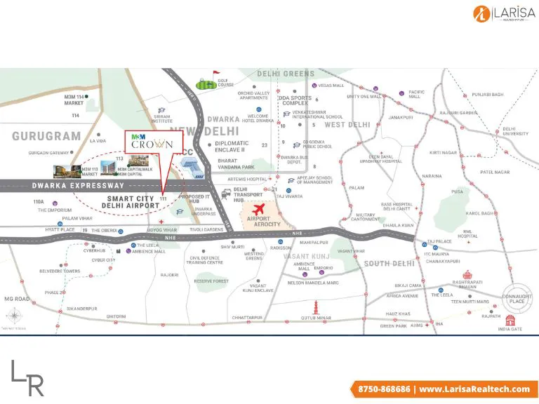 m3m crown sector 111 location map