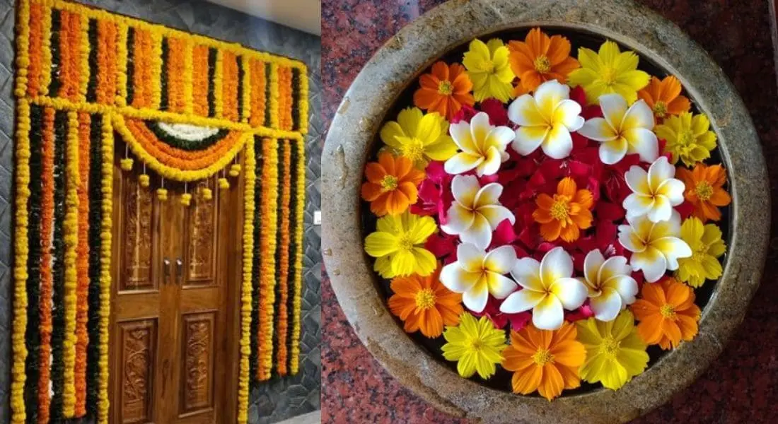 Navratri Decoration with Flowers