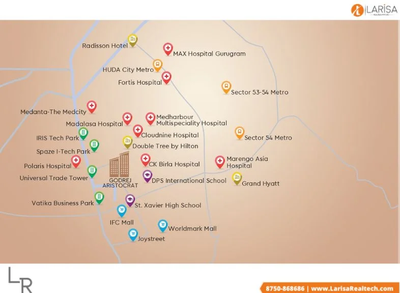 godrej aristocrat sector 49 location map