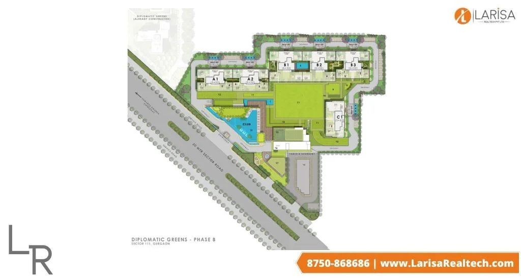 site plan of puri diplomatic residences sector 111 gurgaon