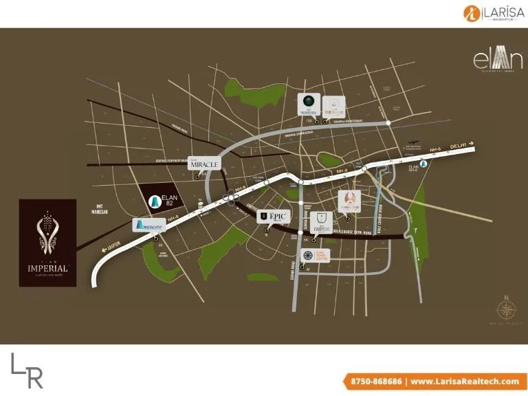 elan commercial sector 82 location map