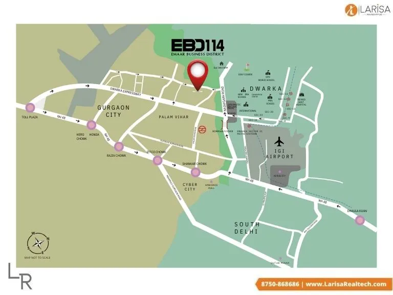 location map of emaar ebd sco plots sector 114 gurgaon