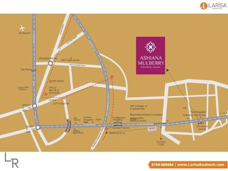 Ashiana Mulberry Blossom Sohna Location Map