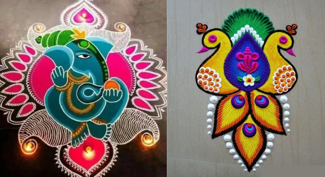 Ganesha simple rangoli design