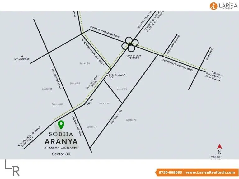 location map of sobha aranya sector 80 gurgaon