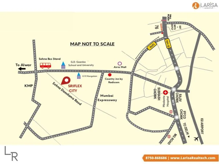 Location Map of Ninex Sriflex City Sohna