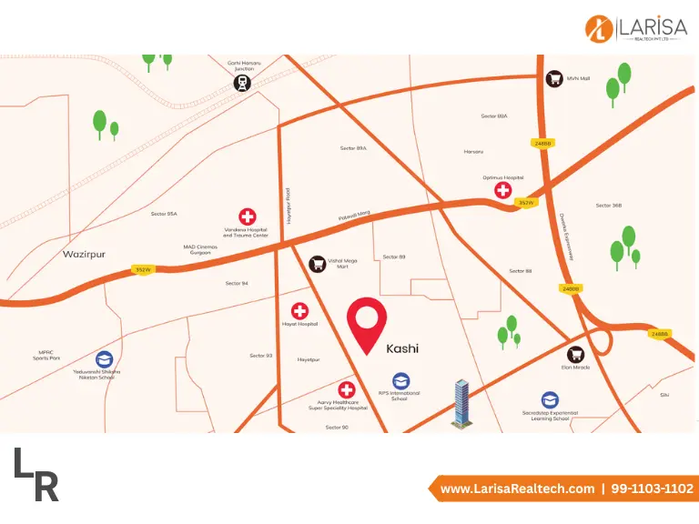 Ganga Sector 89 Floors Location Map