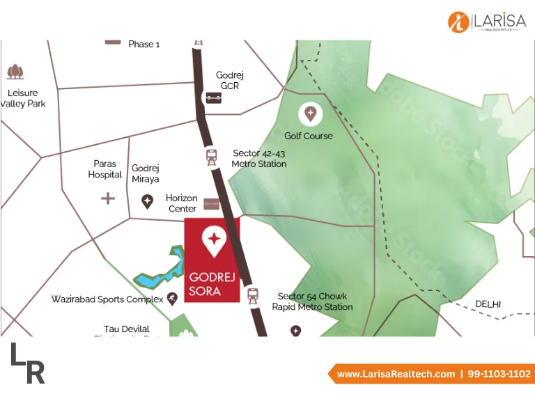 Godrej Sora Sector 53 Gurugram Location Map