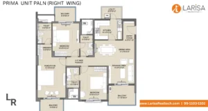 Ashiana Mulberry Moments 3BHK Type B Floor Plan