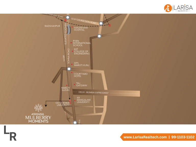 Ashiana Mulberry Moments Location Map